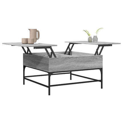 Soffbord grå sonoma 80x80x45 cm konstruerat trä och metall