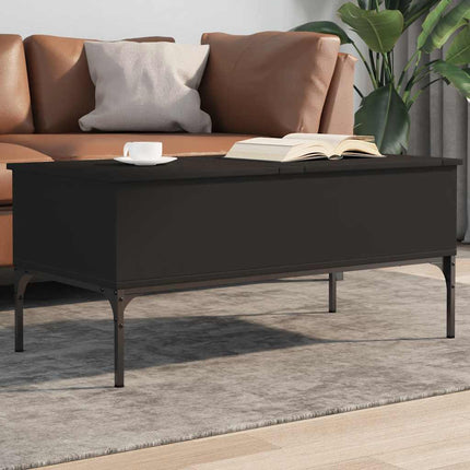 Soffbord svart 100x50x45 cm konstruerat trä och metall