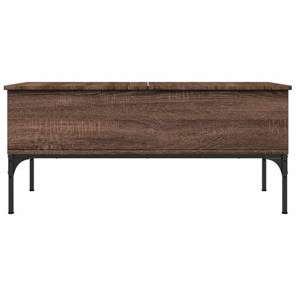 Soffbord brun ek 100x50x45 cm konstruerat trä och metall