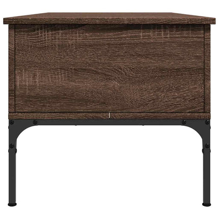 Soffbord brun ek 100x50x45 cm konstruerat trä och metall