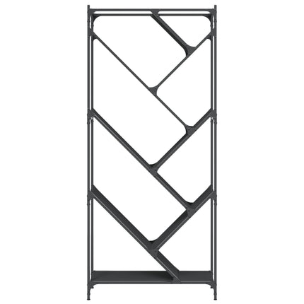 Bokhylla svart 79x30x180 cm konstruerat trä och metall