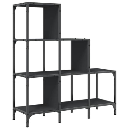 Bokhylla svart 92x30x102 cm konstruerat trä och metall