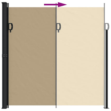 Indragbar sidomarkis beige 200x500 cm