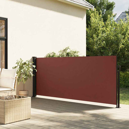 Infällbar sidomarkis brun 140x600 cm