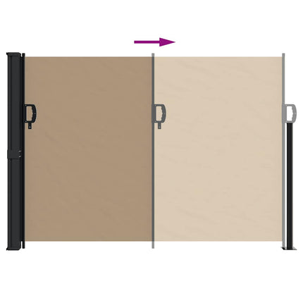 Infällbar sidomarkis taupe 140x600 cm