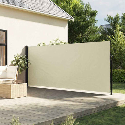 Infällbar sidomarkis gräddvit 160x600 cm