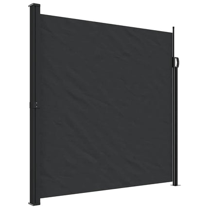 Infällbar sidomarkis 200x600 cm svart