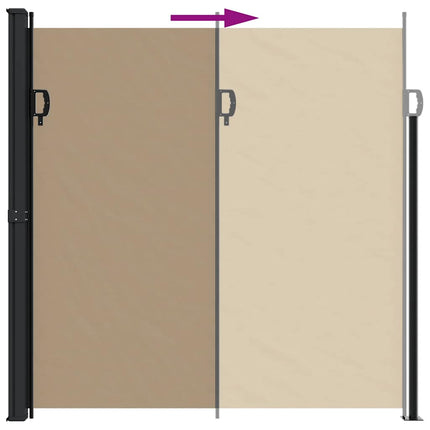 Infällbar sidomarkis taupe 200x600 cm