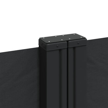 Infällbar sidomarkis svart 200x1000 cm
