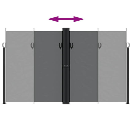 Infällbar sidomarkis svart 200x1200 cm