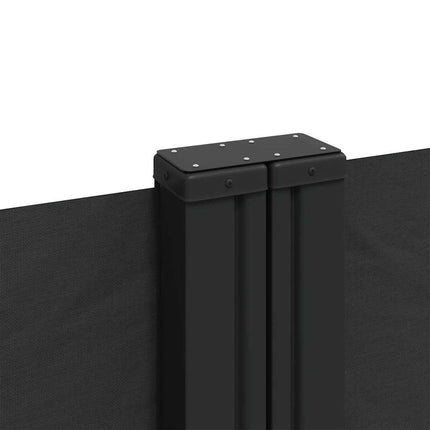Infällbar sidomarkis svart 200x1200 cm