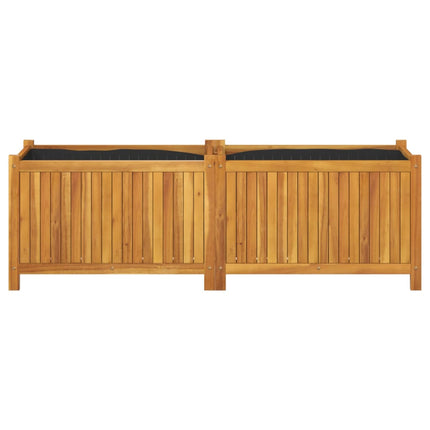 Odlingslåda med foder 153x38,5x50 cm massivt akaciaträ