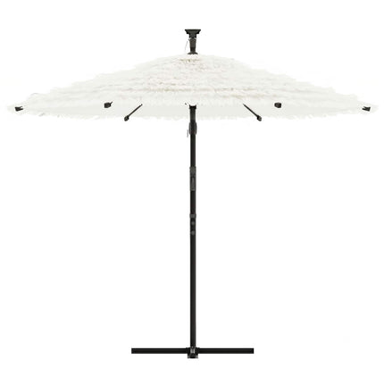 Trädgårdsparasoll med stålstång vit 290x290x238 cm