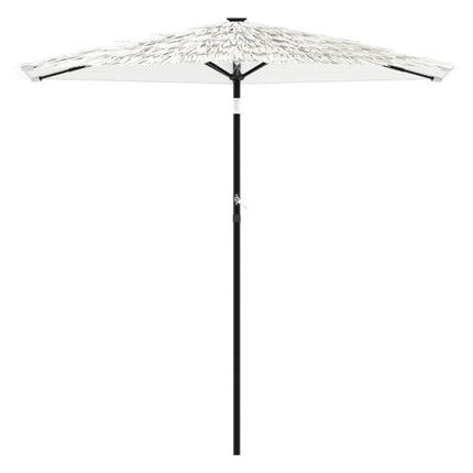 Trädgårdsparasoll med stålstång vit 268x268x226 cm