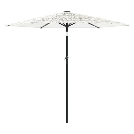 Trädgårdsparasoll med stålstång vit 268x268x226 cm