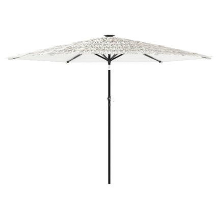 Trädgårdsparasoll med stålstång vit 288x288x225 cm