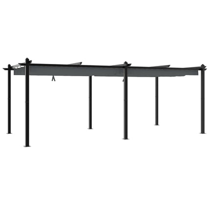 Paviljong med infällbart tak antracit 3x6 m aluminium