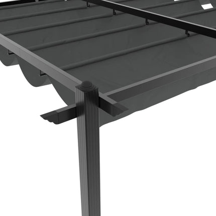 Paviljong med infällbart tak antracit 3x6 m aluminium