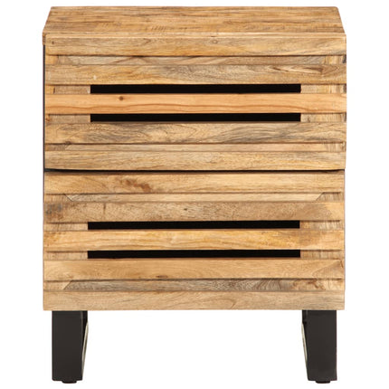 Nattduksbord 2 st 40x34x46 cm massivt grovt mangoträ