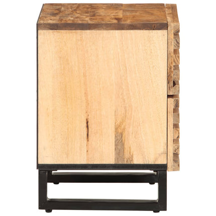Nattduksbord 2 st 40x34x46 cm massivt grovt mangoträ