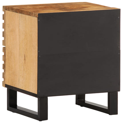 Nattduksbord 2 st 40x34x46 cm massivt grovt mangoträ