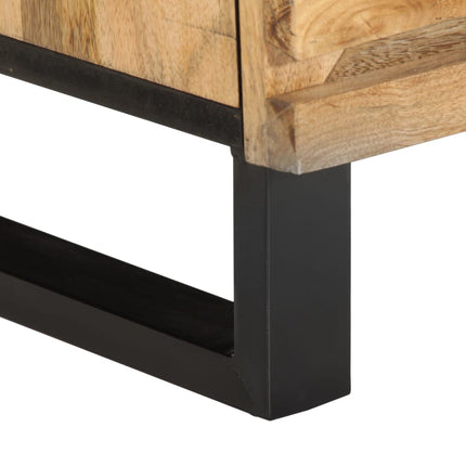 Nattduksbord 2 st 40x34x46 cm massivt grovt mangoträ