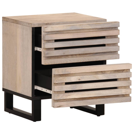 Sängbord 2 st 40x34x46 cm massivt blekt mangoträ