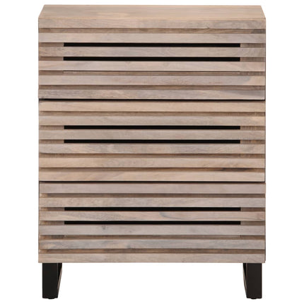 Skänk vit 60x34x75 cm massiv mangoträ