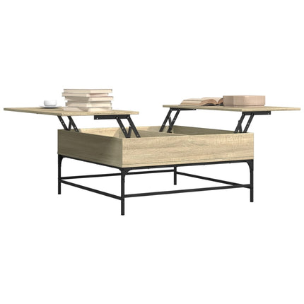 Soffbord sonoma-ek 95x95x45 cm konstruerat trä och järn