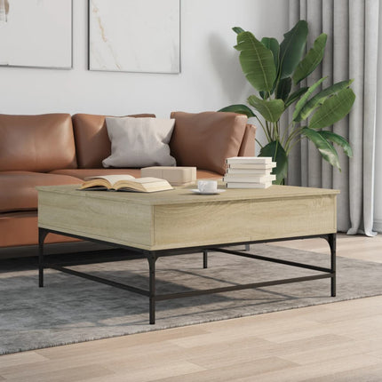 Soffbord sonoma-ek 95x95x45 cm konstruerat trä och järn