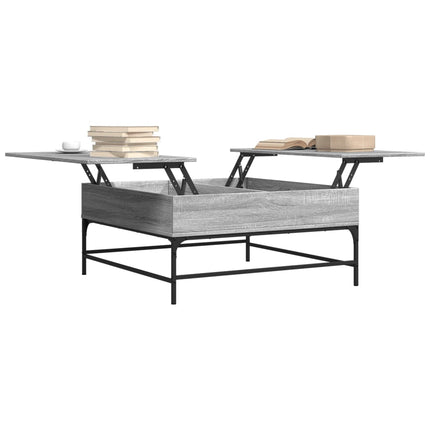 Soffbord grå sonoma 95x95x45 cm konstruerat trä och metall