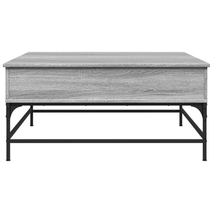 Soffbord grå sonoma 95x95x45 cm konstruerat trä och metall