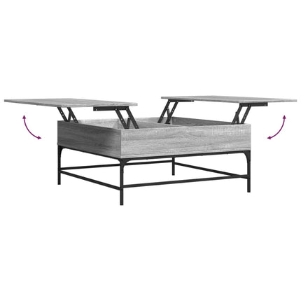 Soffbord grå sonoma 95x95x45 cm konstruerat trä och metall