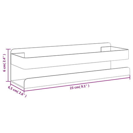 Duschhylla matt svart 23x6,5x6 cm borstat 304 rostfritt stål