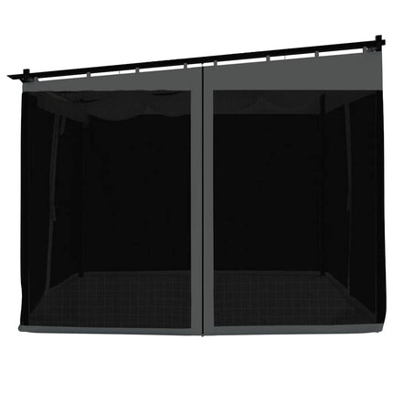 Paviljong med nätväggar antracit 3x3 m stål
