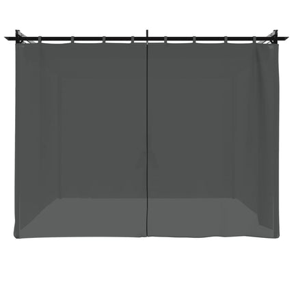 Paviljong med draperi antracit 3x3 m stål