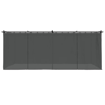 Paviljong med draperi antracit 6x3 m stål