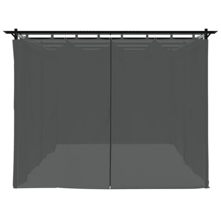 Paviljong med draperi antracit 6x3 m stål