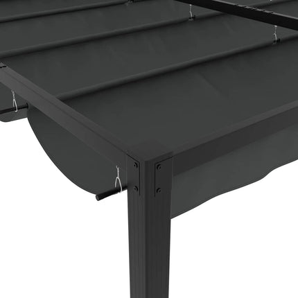 Paviljong med infällbart tak antracit 3x3 m stål