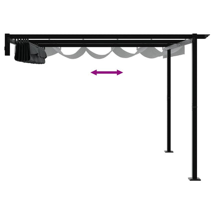 Paviljong 300 x 300 x 200 cm Antracit Polyester
