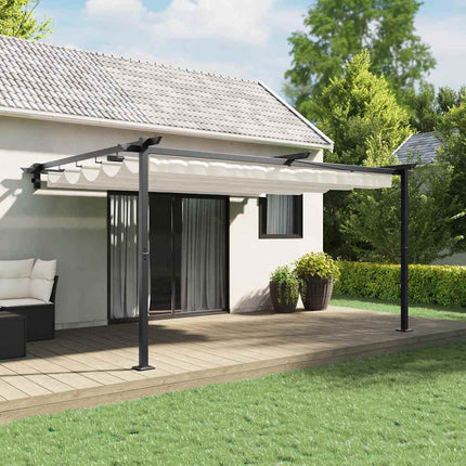 Paviljong 400 x 300 x 200 cm Gräddvit Polyester