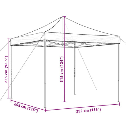 Pop-Up hopfällbart partytält 292x292x315 cm terrakotta