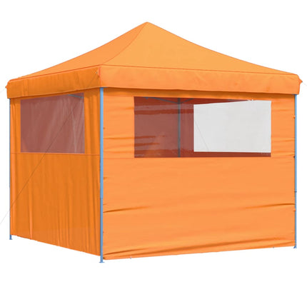Pop-Up hopfällbart partytält med 4 sidoväggar ORANGE