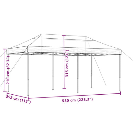 Pop-Up hopfällbart partytält 580x292x315 cm beige