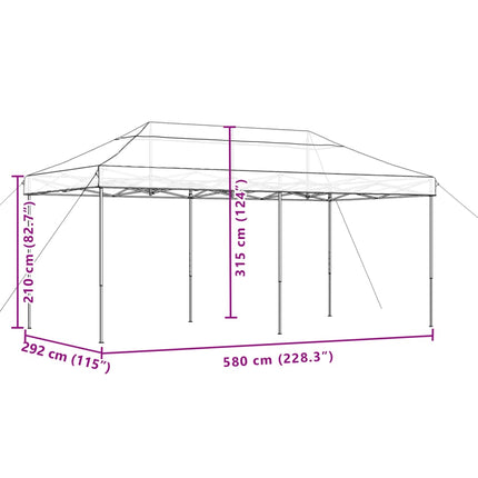 Pop-Up hopfällbart partytält 580x292x315 cm grön