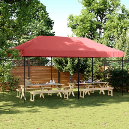 Pop-Up hopfällbart partytält 580x292x315 cm vinröd