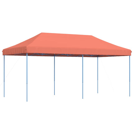 Pop-Up hopfällbart partytält 580x292x315 cm terrakotta