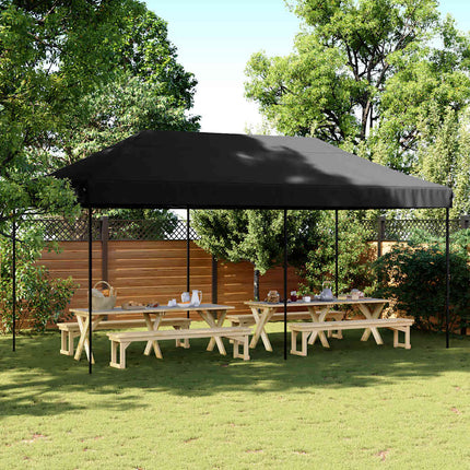 Pop-Up hopfällbart partytält 580x292x315 cm svart