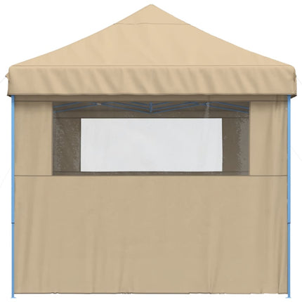 Pop-Up hopfällbart partytält med 3 sidoväggar beige