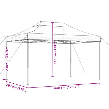 Pop-Up hopfällbart partytält 440x292x315 cm grön